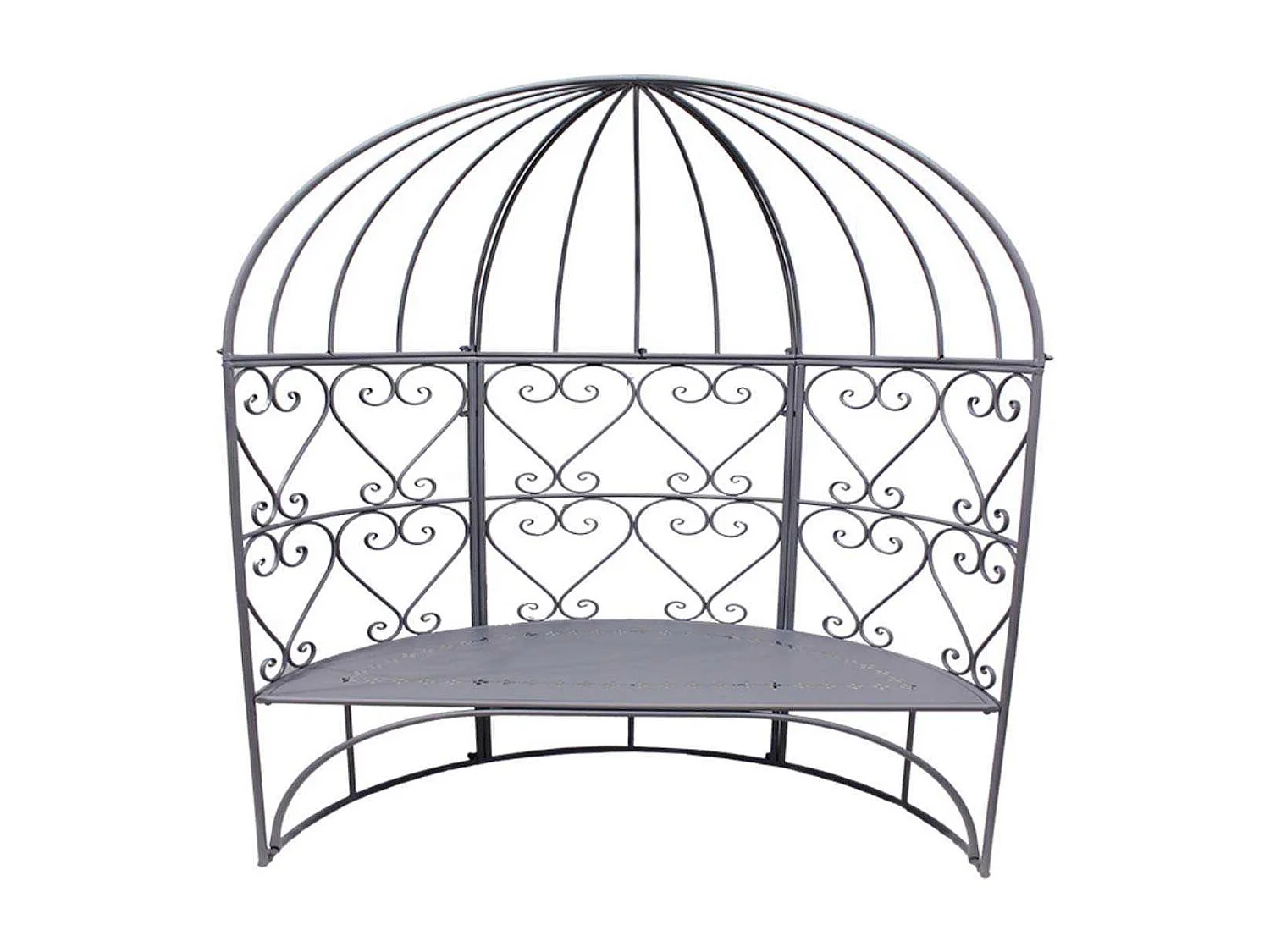 Banc demi-cercle en fer Belle Époque