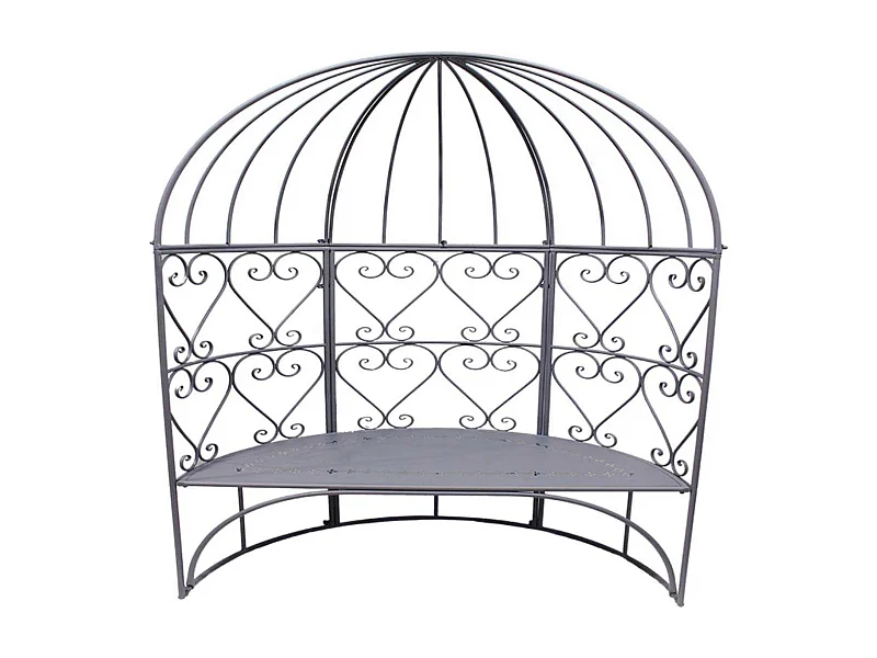 Banc demi-cercle en fer Belle Époque