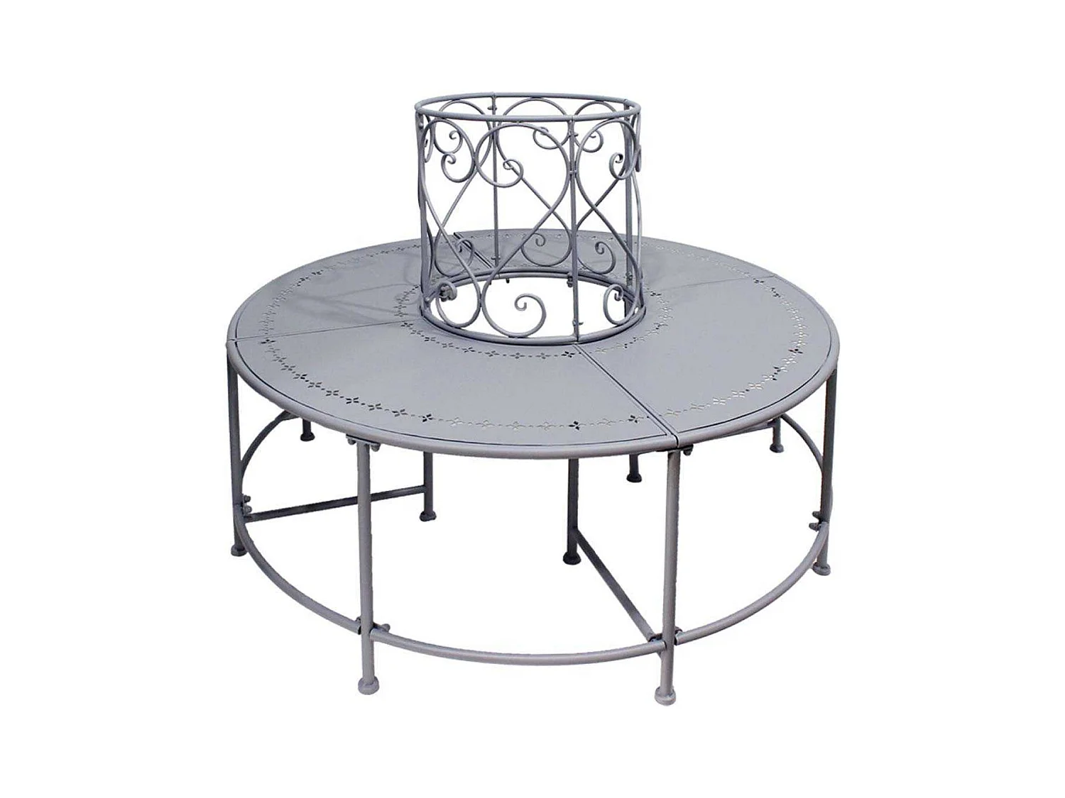 Banc tour d'arbre en fer Belle Époque