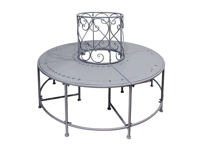 Banc tour d'arbre en fer Belle Époque