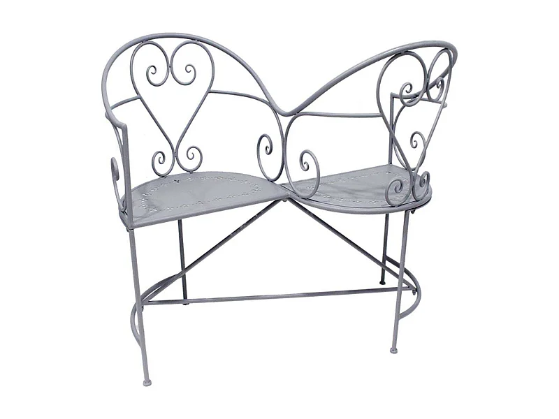 Banc 2 places en fer Belle Époque