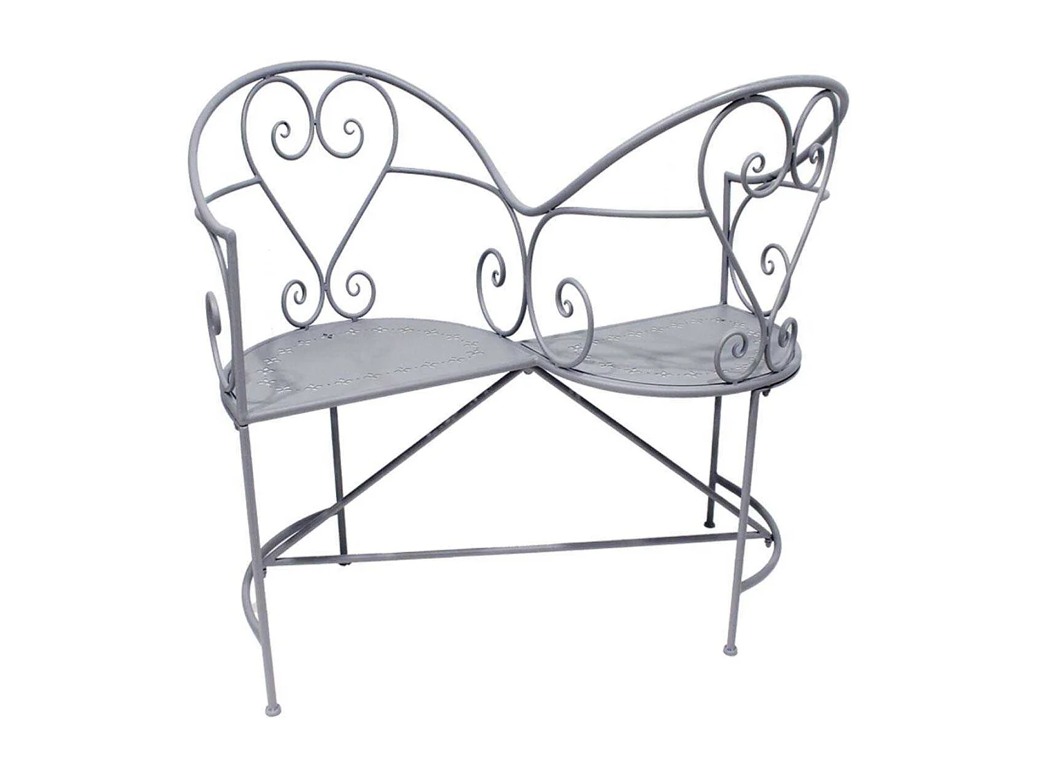 Banc 2 places en fer Belle Époque