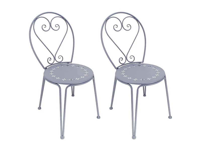 Chaise détente en fer Belle Époque Lot de 2