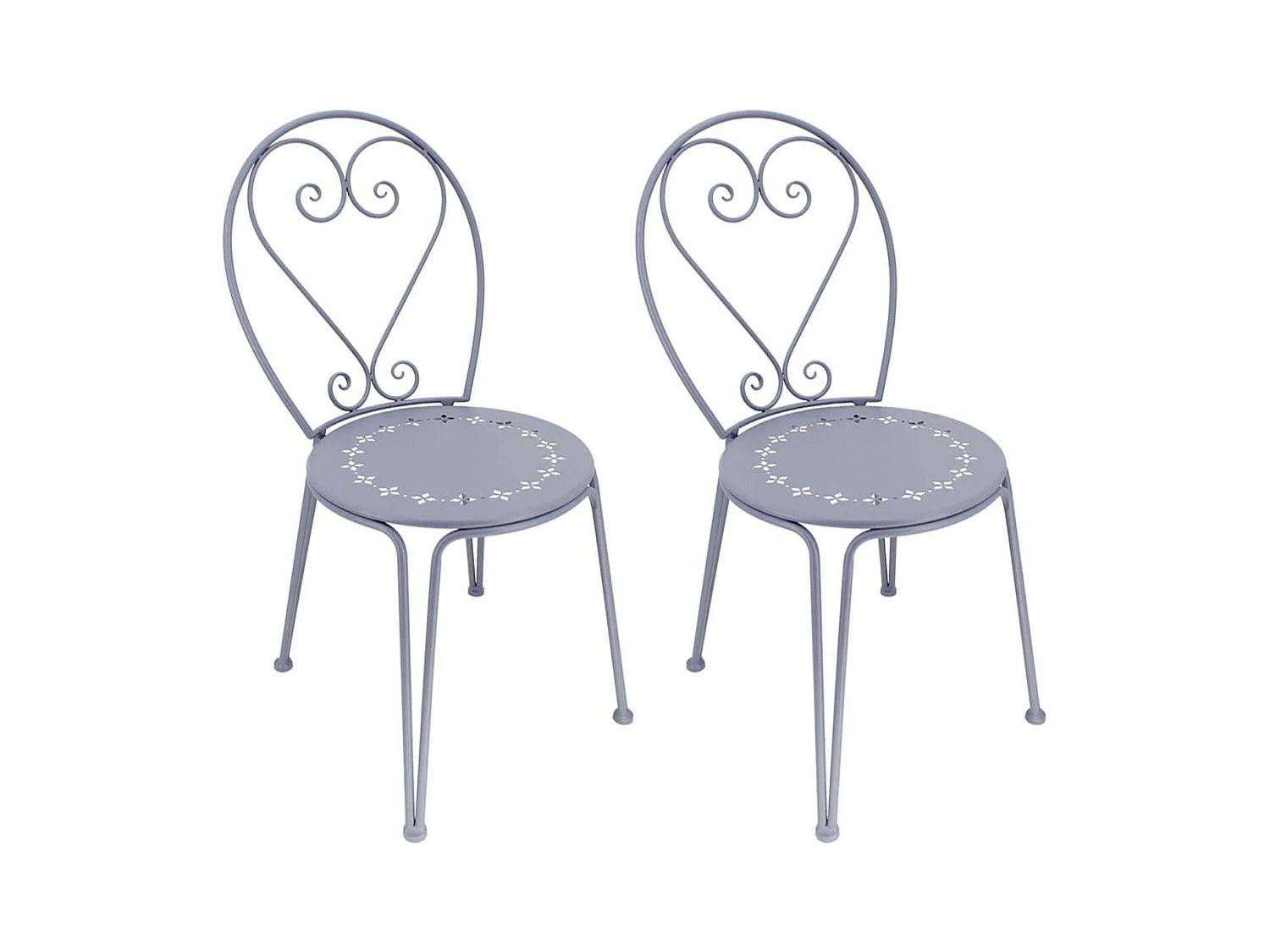 Chaise détente en fer Belle Époque Lot de 2