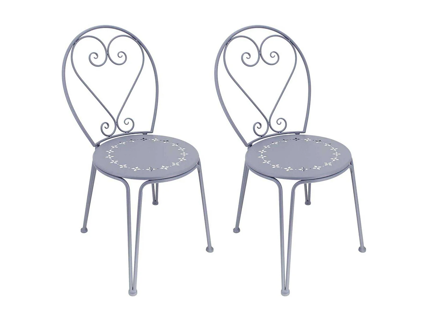 Chaise détente en fer Belle Époque Lot de 2