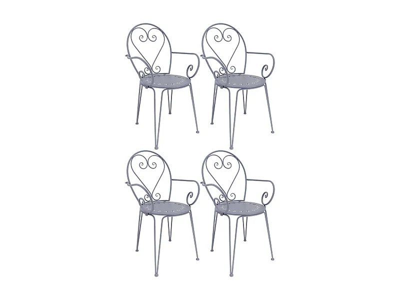 Fauteuil en fer Belle Époque (Lot de 4)