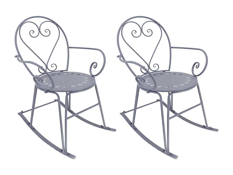 Fauteuil à bascule en fer Belle Époque (Lot de 2)