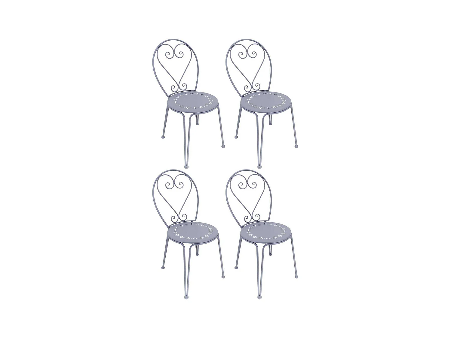 Chaise détente en fer Belle Époque Lot de 4