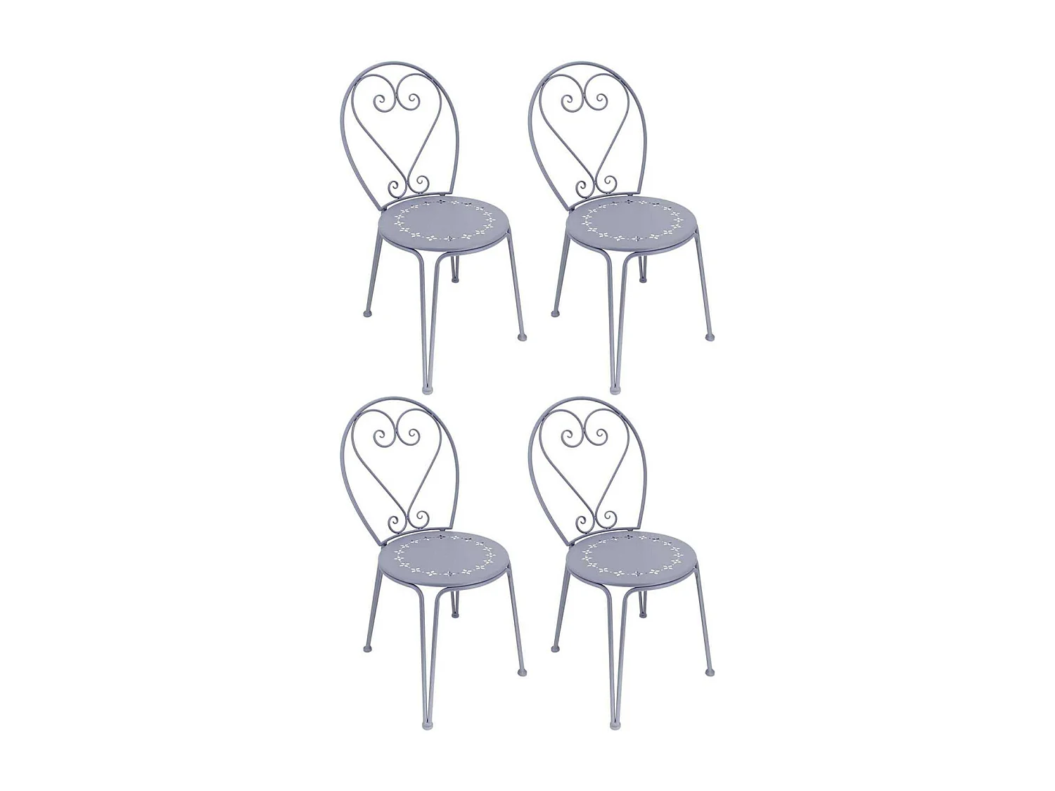 Chaise détente en fer Belle Époque Lot de 4