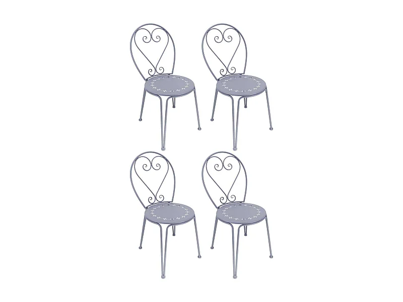 Chaise détente en fer Belle Époque Lot de 4