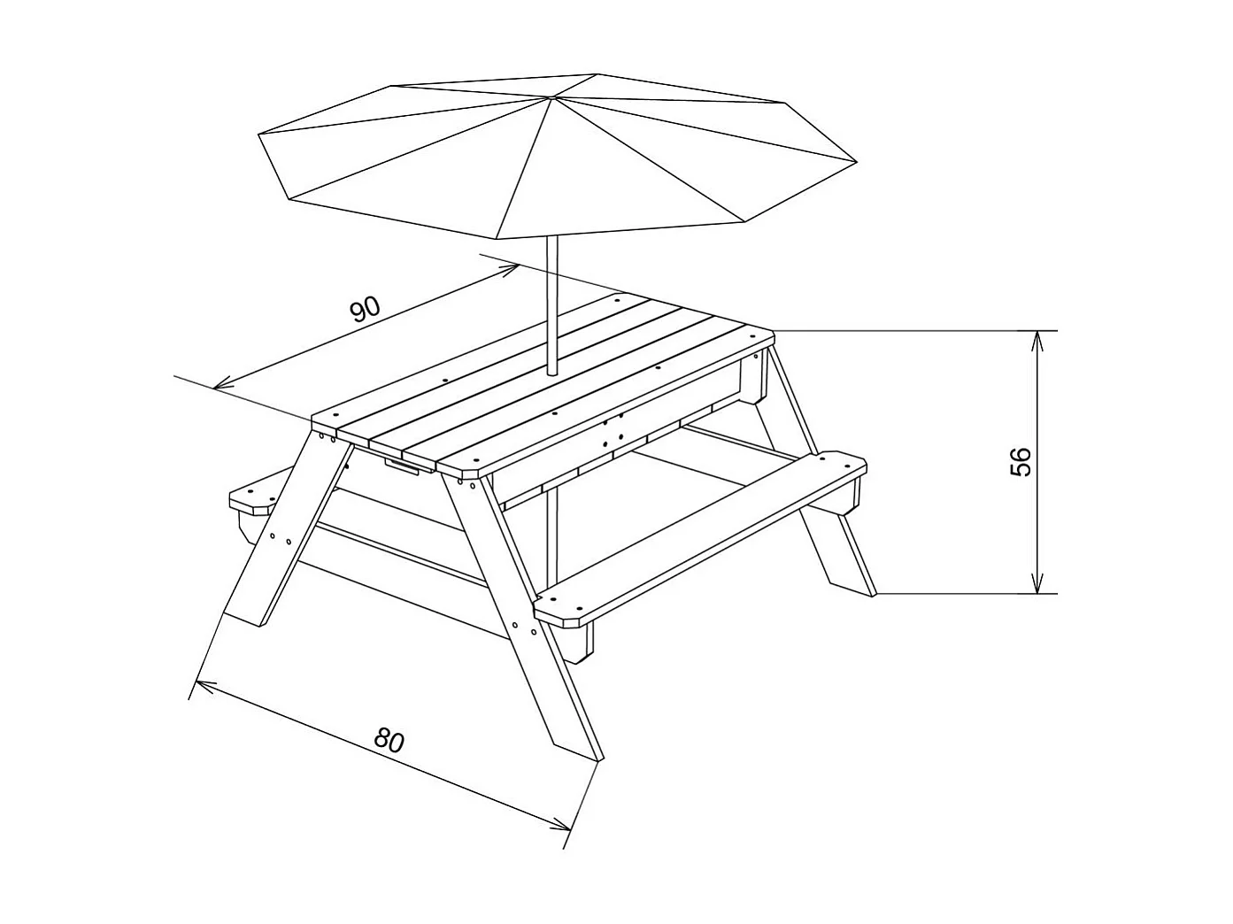 Table de jeux enfant en bois sable et eau Nick