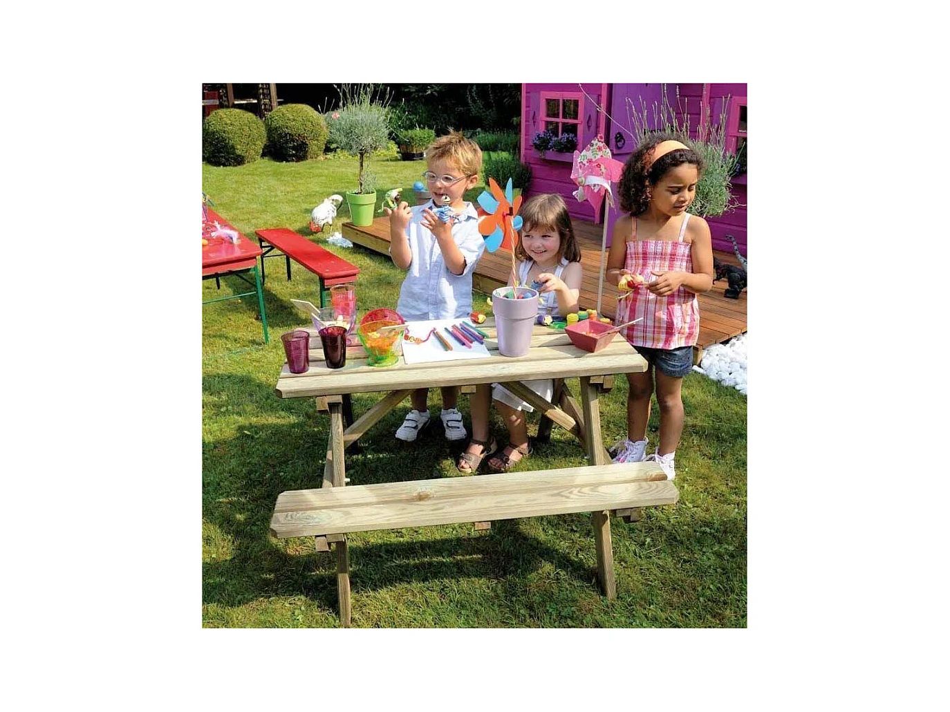 Table pique-nique bois pour enfant Wapiti