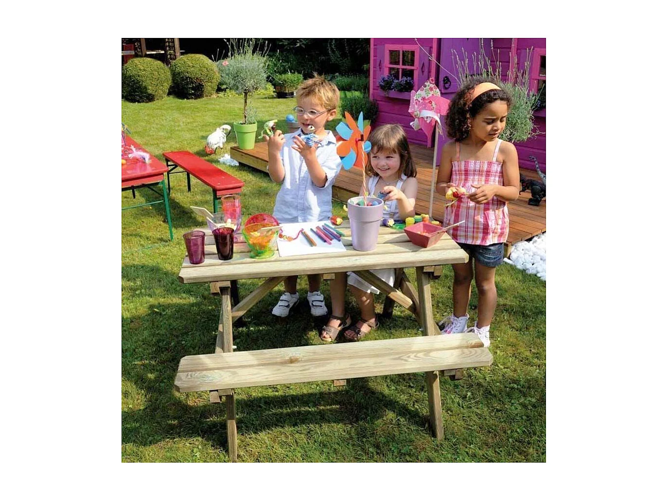 Table pique-nique bois pour enfant Wapiti