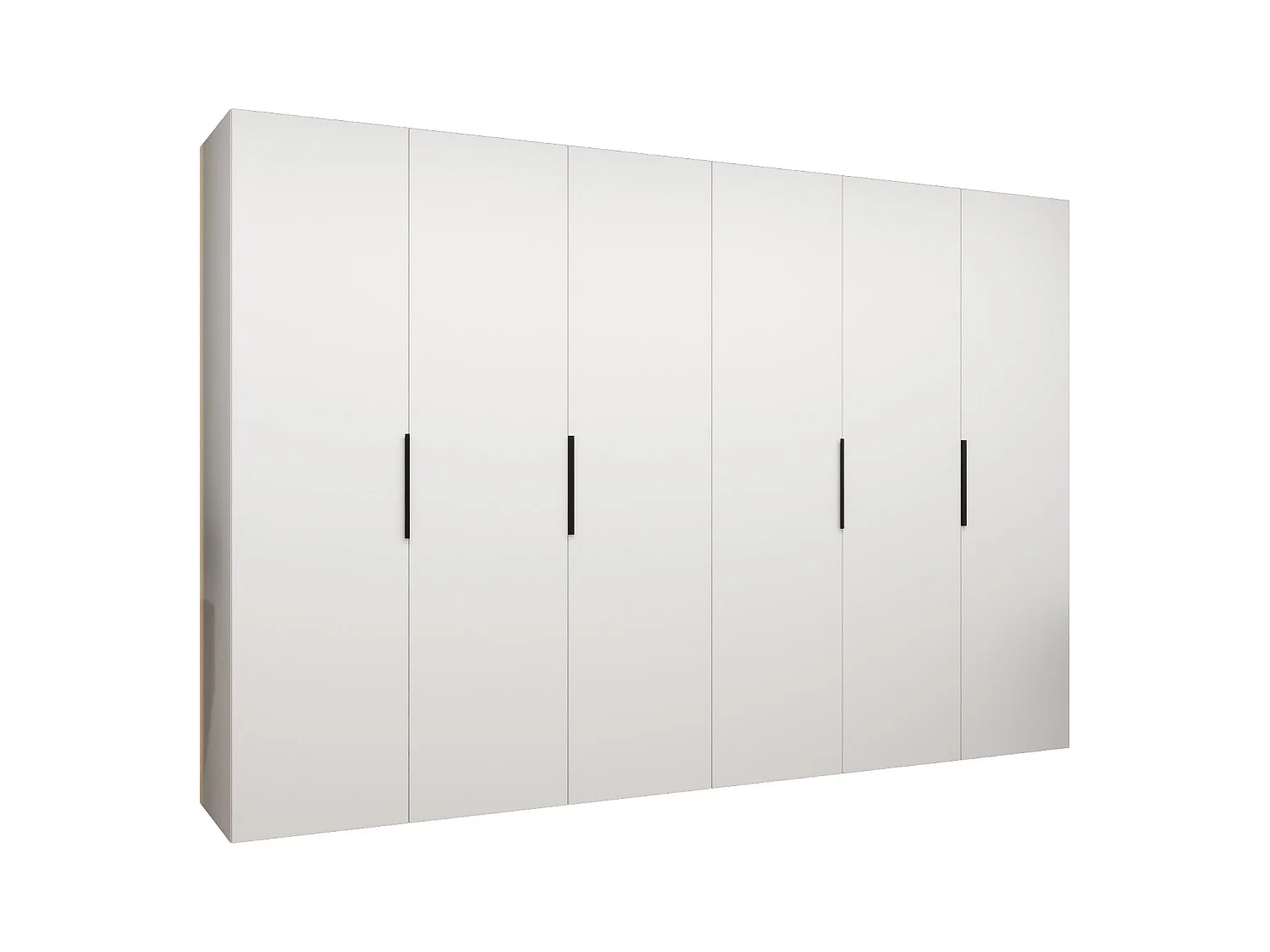 Armoire à portes battantes Marbella 1 202/300/52 6 portes (blanc/noir)