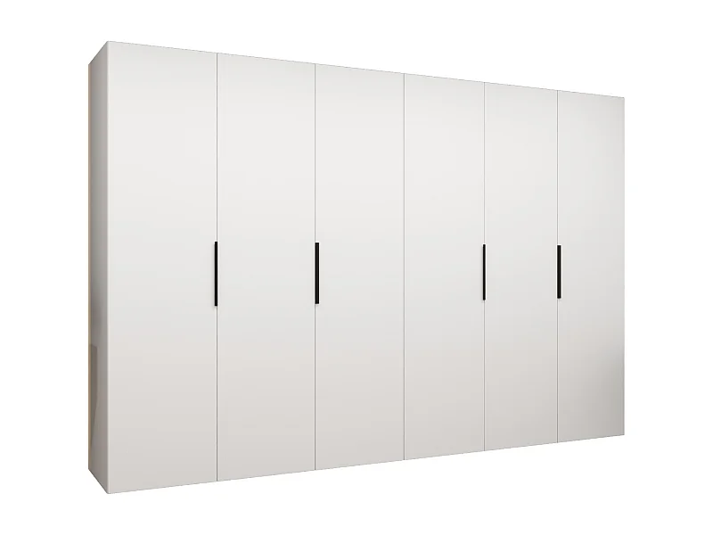 Armoire à portes battantes Marbella 1 202/300/52 6 portes (blanc/noir)