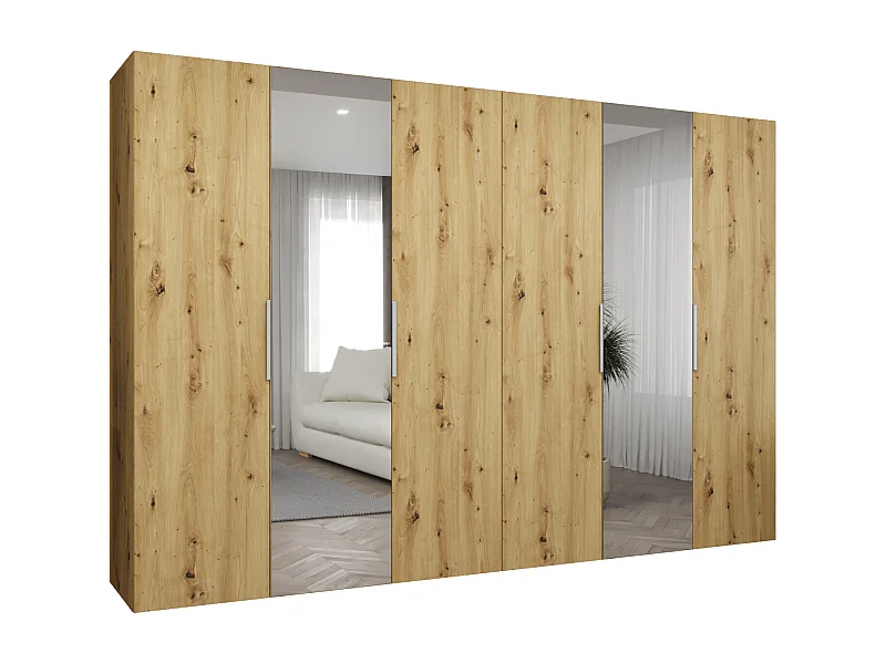 Drehtürenschrank Marbella 2 202/300/52 6-türig (Artisan Eiche|Kaschmir)