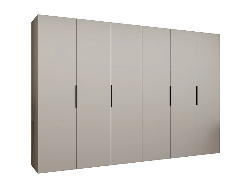 Armario Marbella 1 con puertas batientes  202/300/52 6 puertas (cachemira/negro)