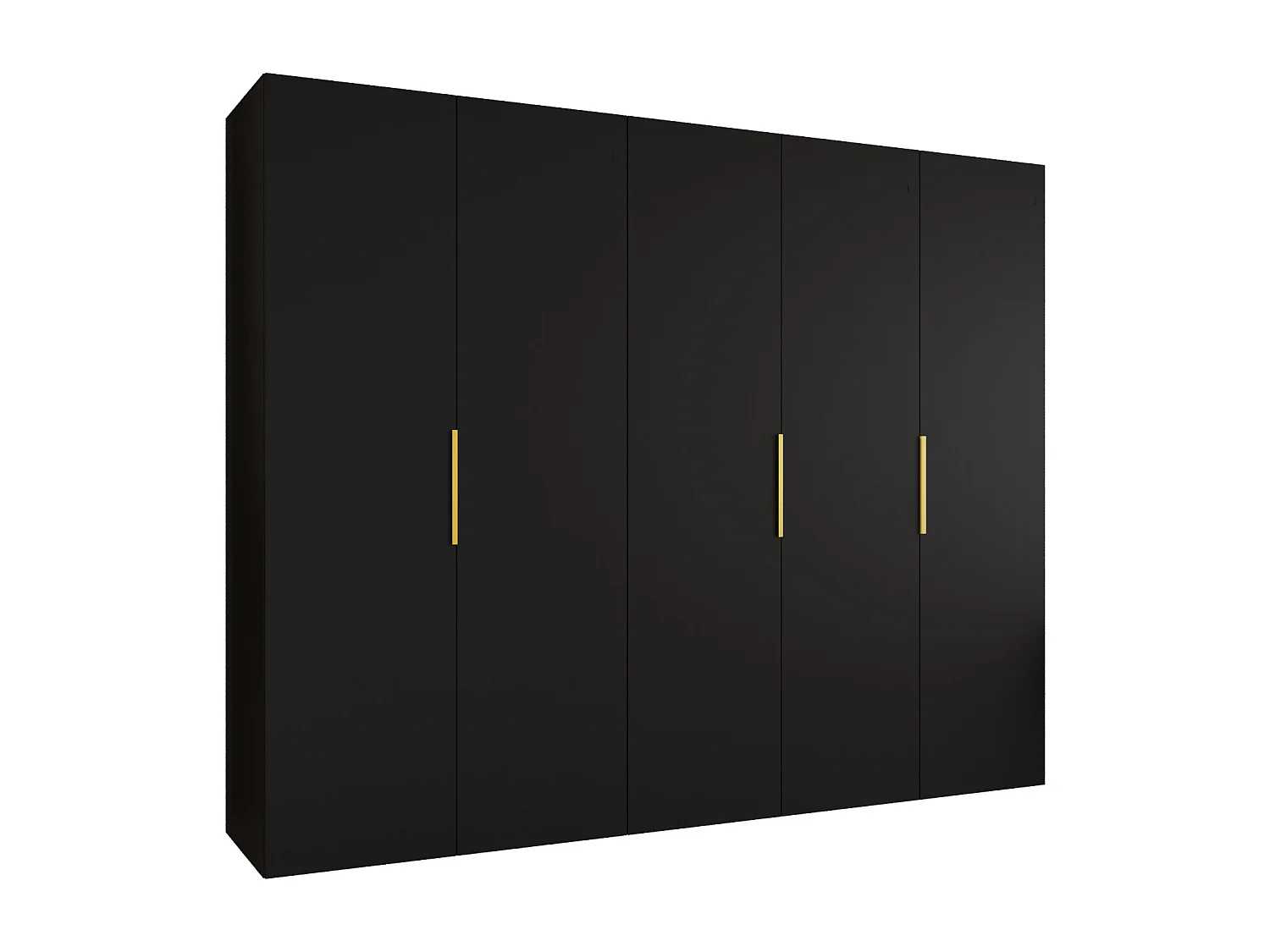 Drehtürenschrank Marbella 1 202/250/52 5-türig (Schwarz|Gold)