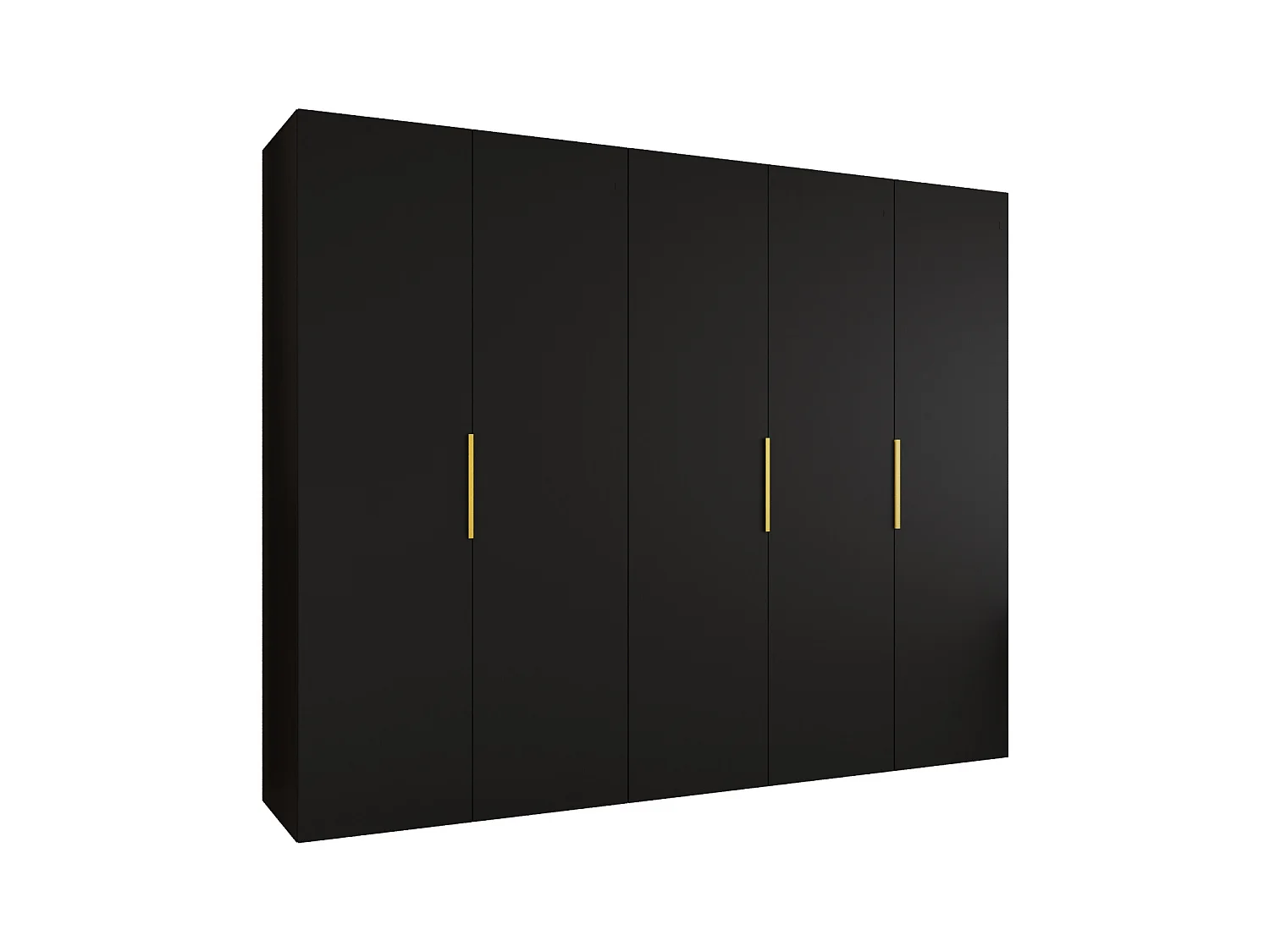 Armoire à portes battantes Marbella 1 202/250/52 5 portes (noir/doré)