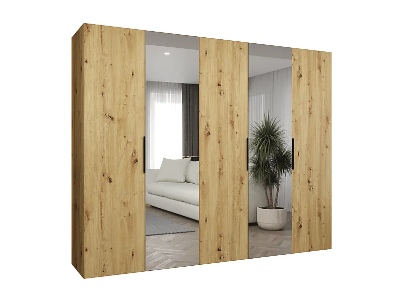 Drehtürenschrank Marbella 2 202/250/52 5-türig (Artisan Eiche|Schwarz)