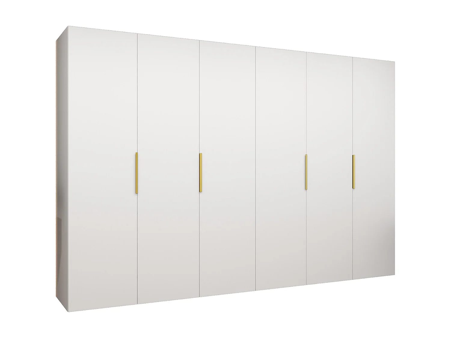 Armoire à portes battantes Marbella 1 202/300/52 6 portes (blanc/doré)