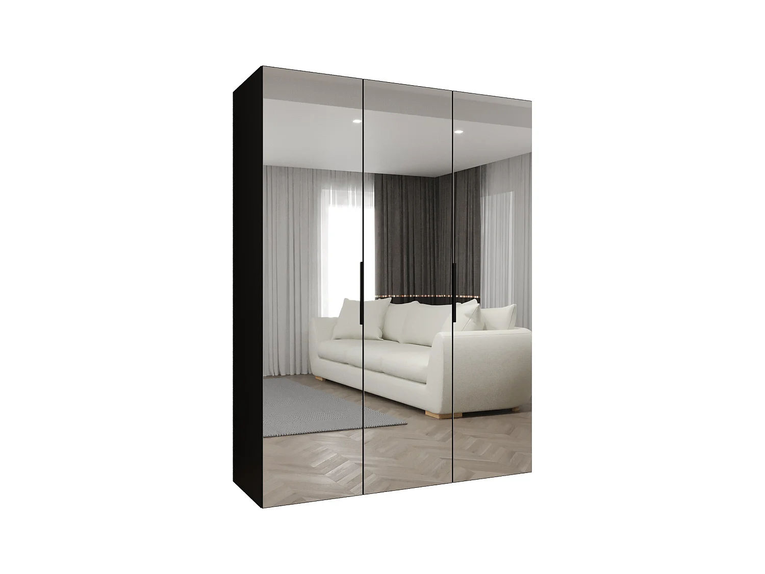 Armoire à portes battantes Marbella 3 202/150/52 3 portes (noir/noir)