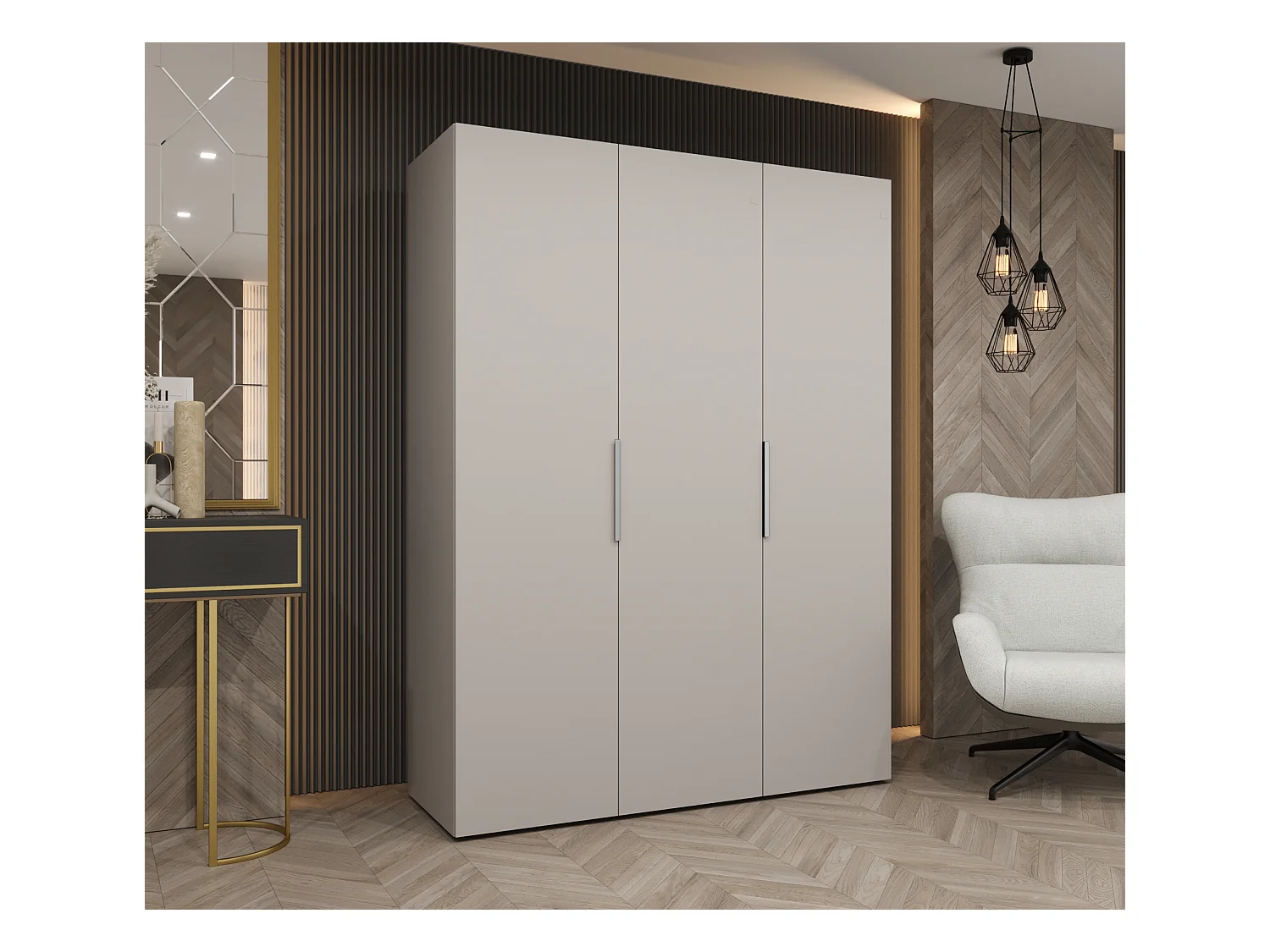 Armoire à portes battantes Marbella 1 202/150/52 3 portes (cachemire/cachemire)