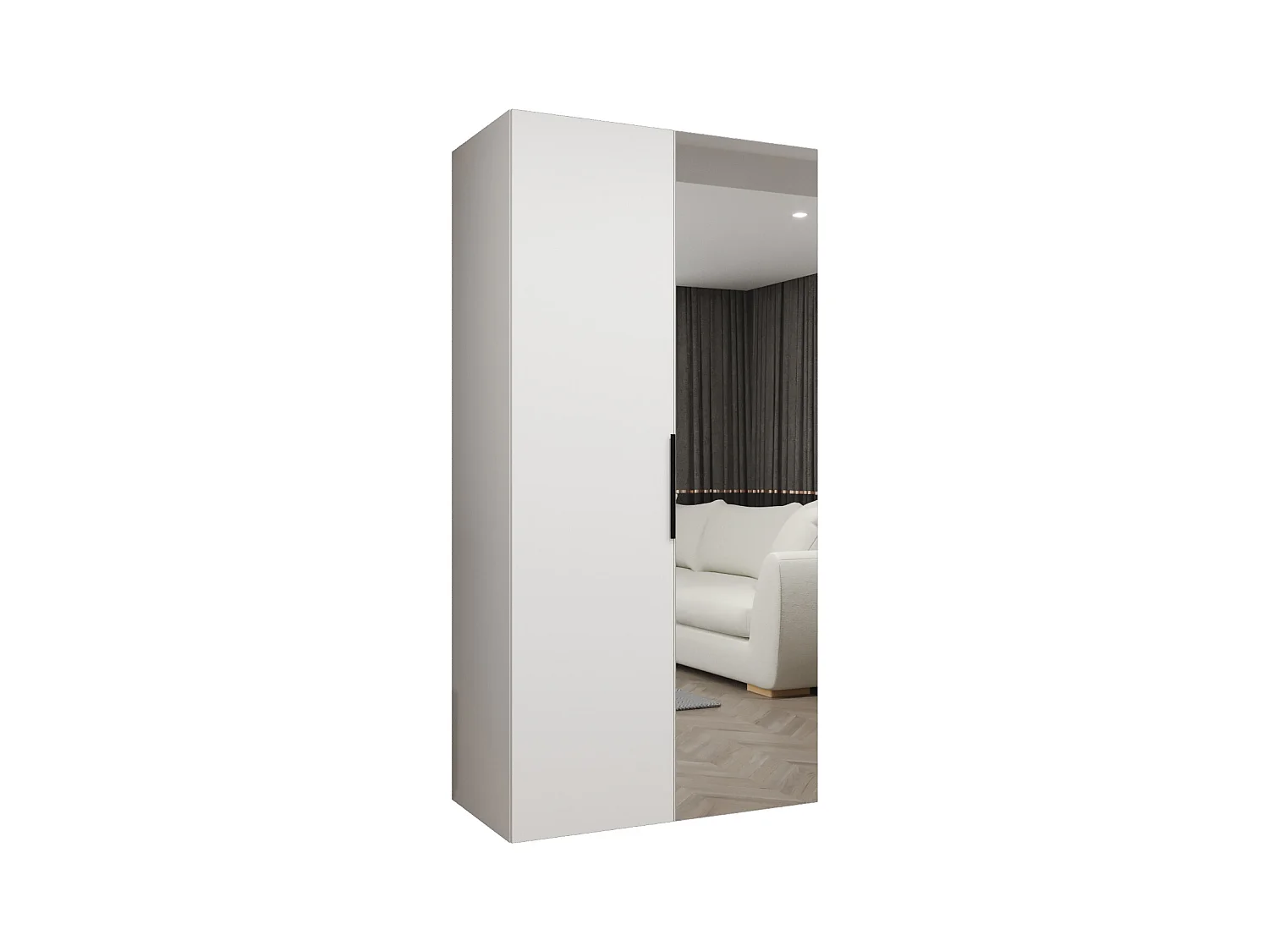 Armoire à portes battantes Marbella 2 202/100/52 2 portes (blanc/noir)