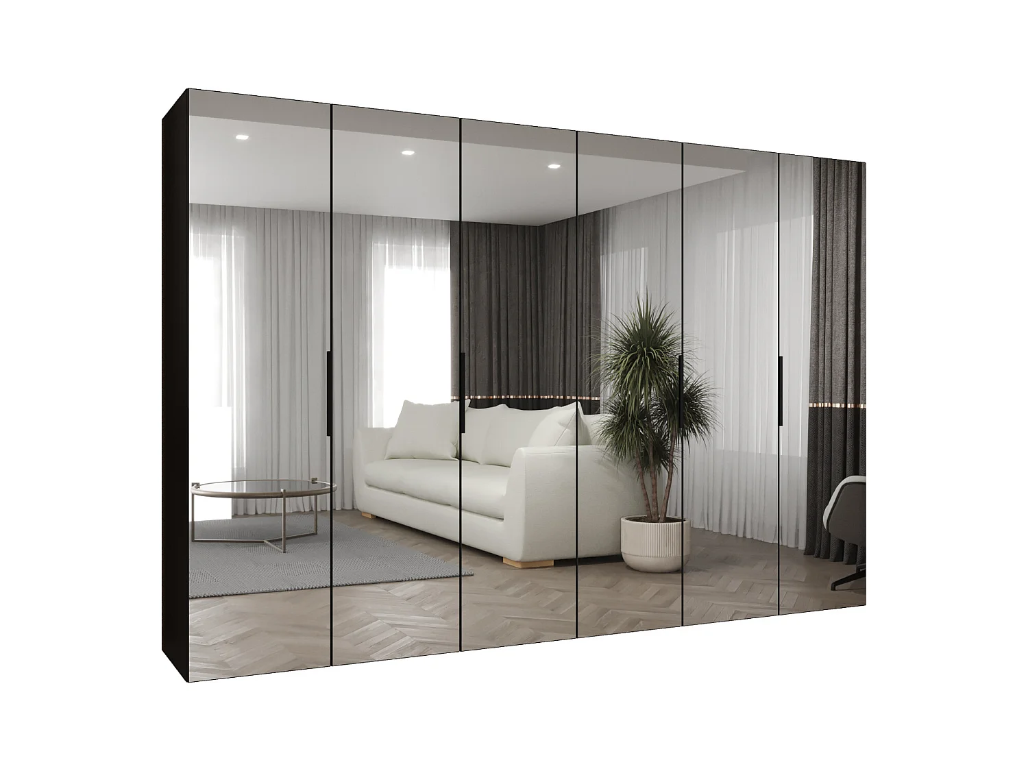 Armoire à portes battantes Marbella 3 202/300/52 6 portes (noir/noir)