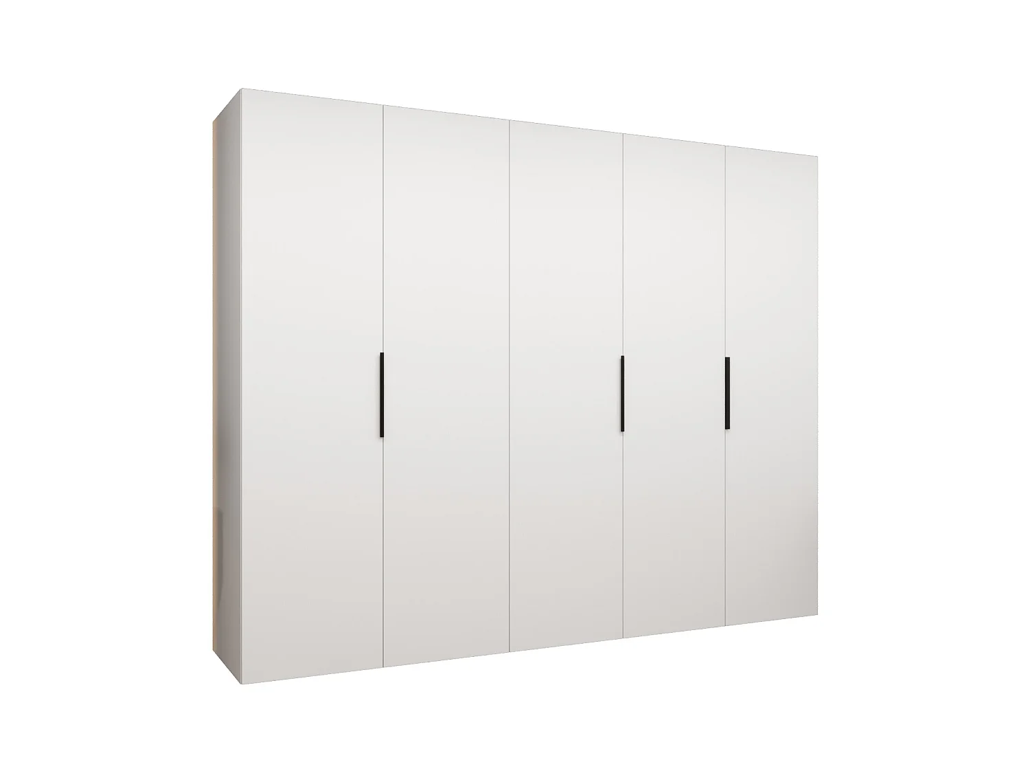 Armoire à portes battantes Marbella 1 202/250/52 5 portes (blanc/noir)