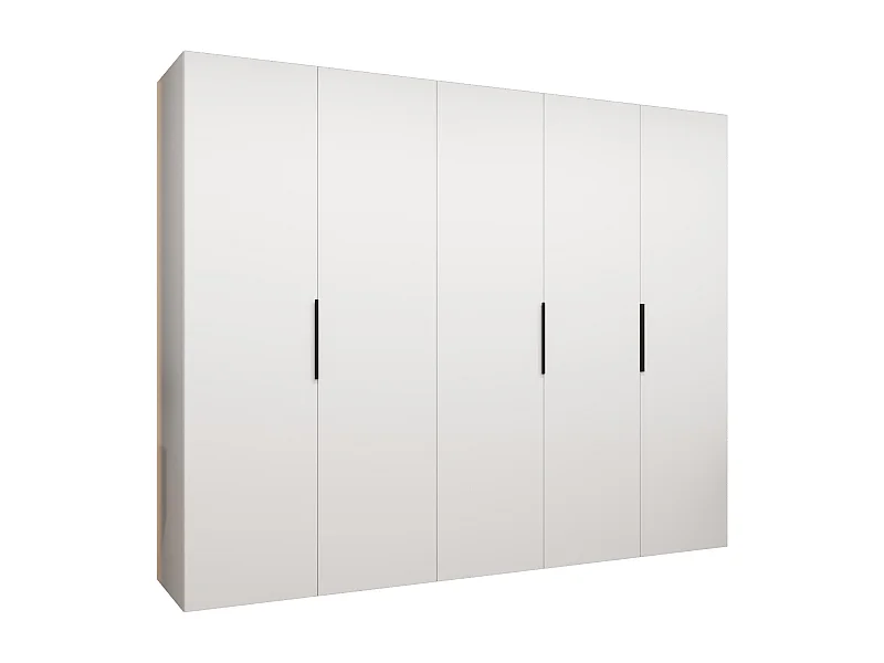 Armoire à portes battantes Marbella 1 202/250/52 5 portes (blanc/noir)