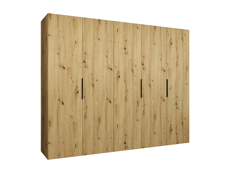 Drehtürenschrank Marbella 1 202/250/52 5-türig (Artisan Eiche|Schwarz)