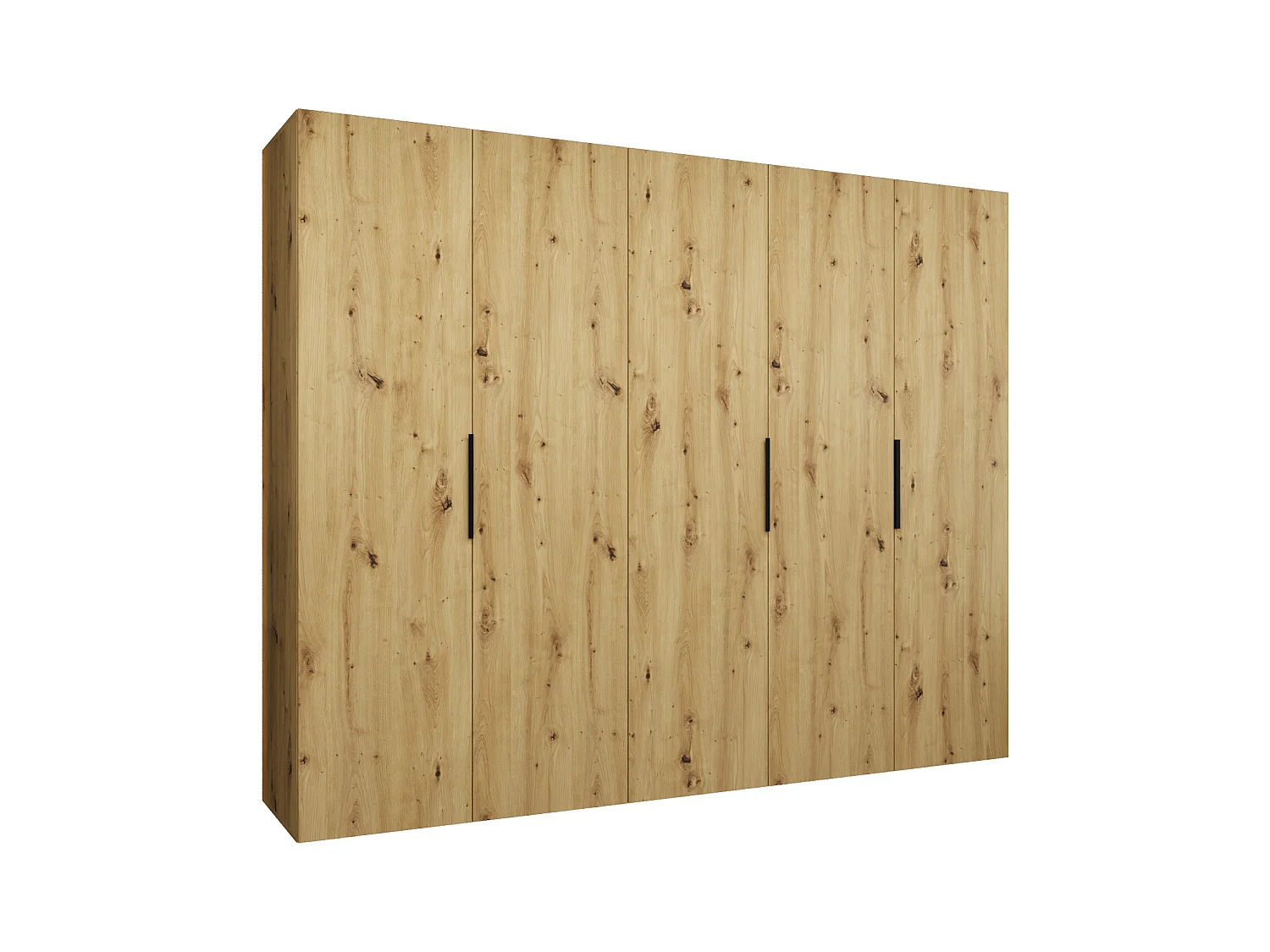 Armoire à portes battantes Marbella 1 202/250/52 5 portes (artisan/noir)