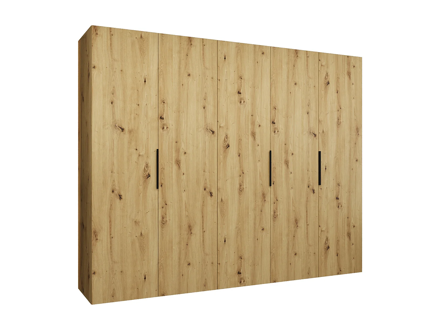 Armoire à portes battantes Marbella 1 202/250/52 5 portes (artisan/noir)