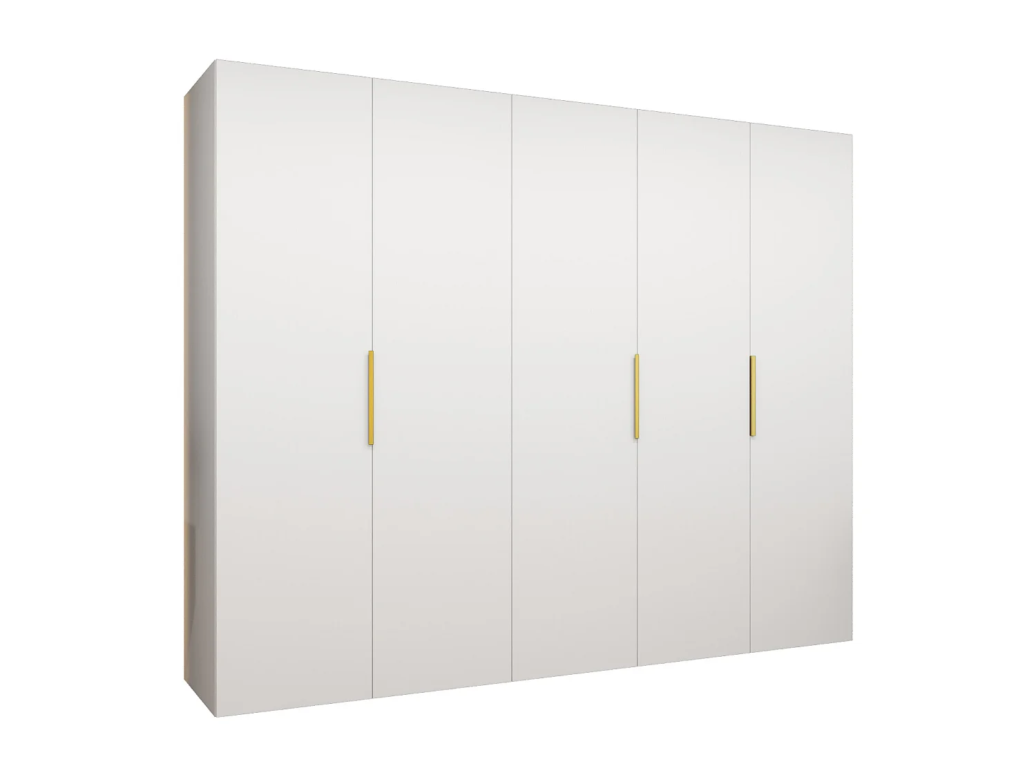 Armadio Marbella 1 con ante battenti 202/250/52 5 ante (bianco/d'oro)