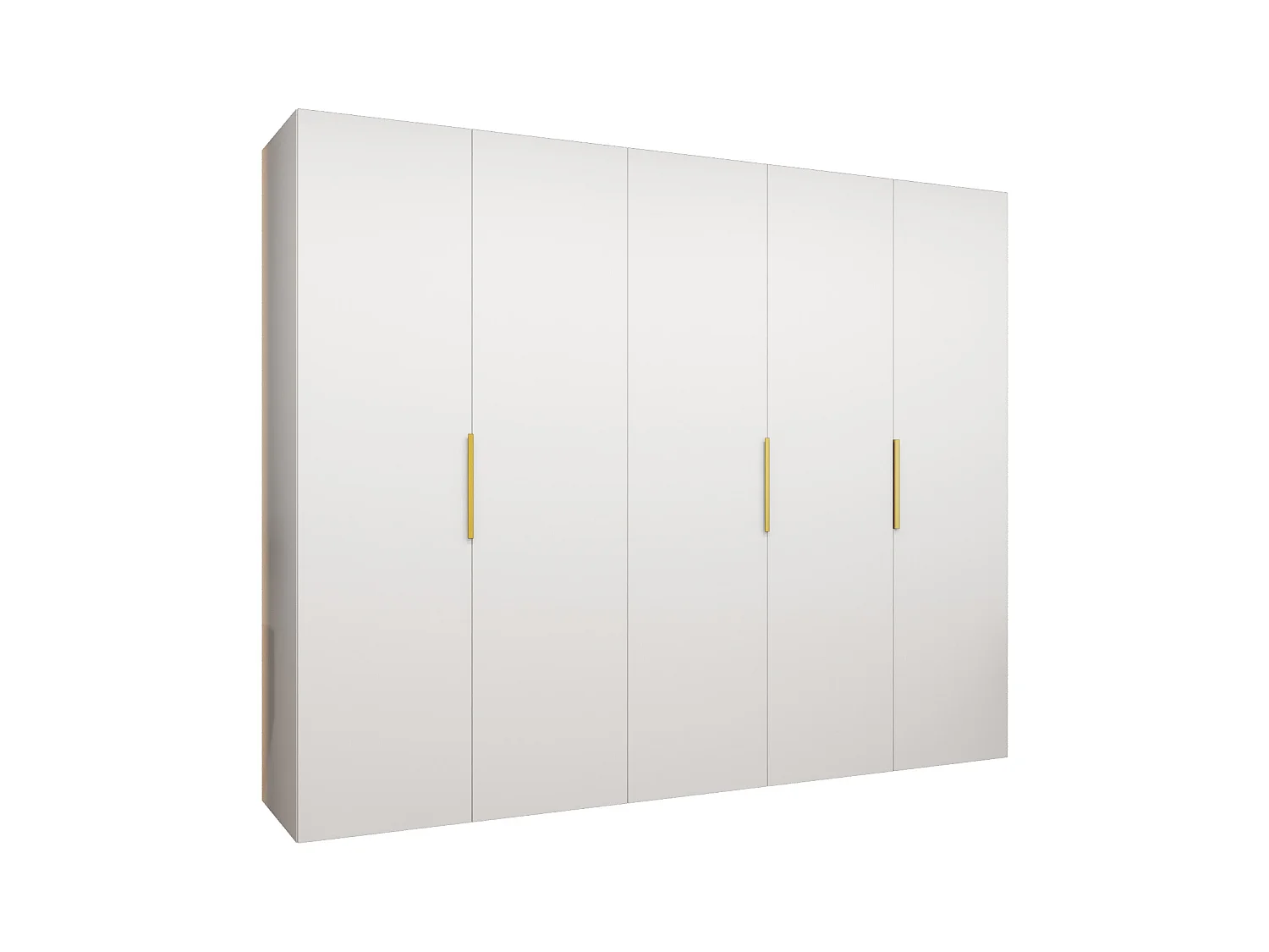 Armoire à portes battantes Marbella 1 202/250/52 5 portes (blanc/doré)