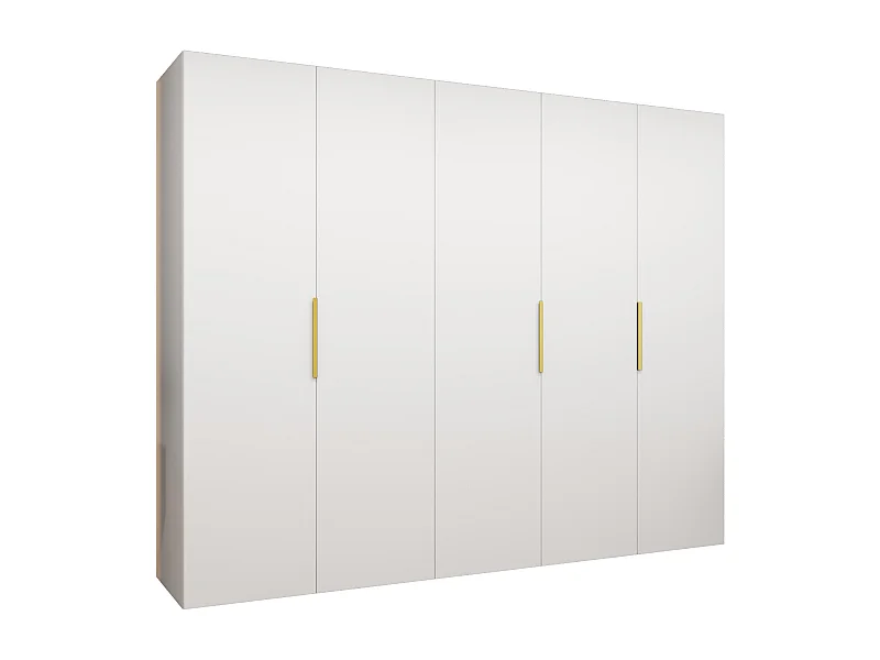 Armoire à portes battantes Marbella 1 202/250/52 5 portes (blanc/doré)
