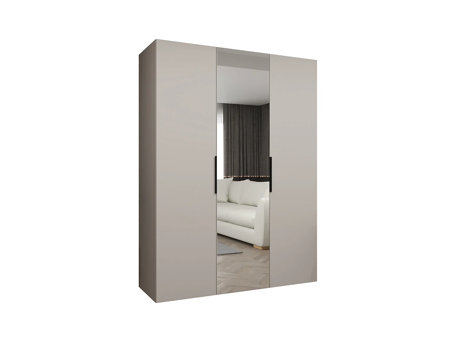 Armoire à portes battantes Marbella 2 202/150/52 3 portes (cachemire/noir)