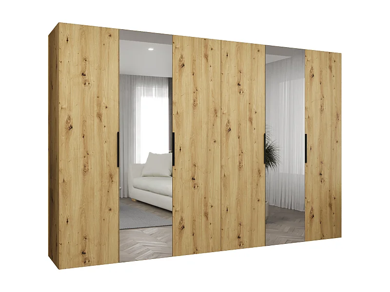 Armario Marbella 2 con puertas batientes  202/300/52 6 puertas (artisan/negro)