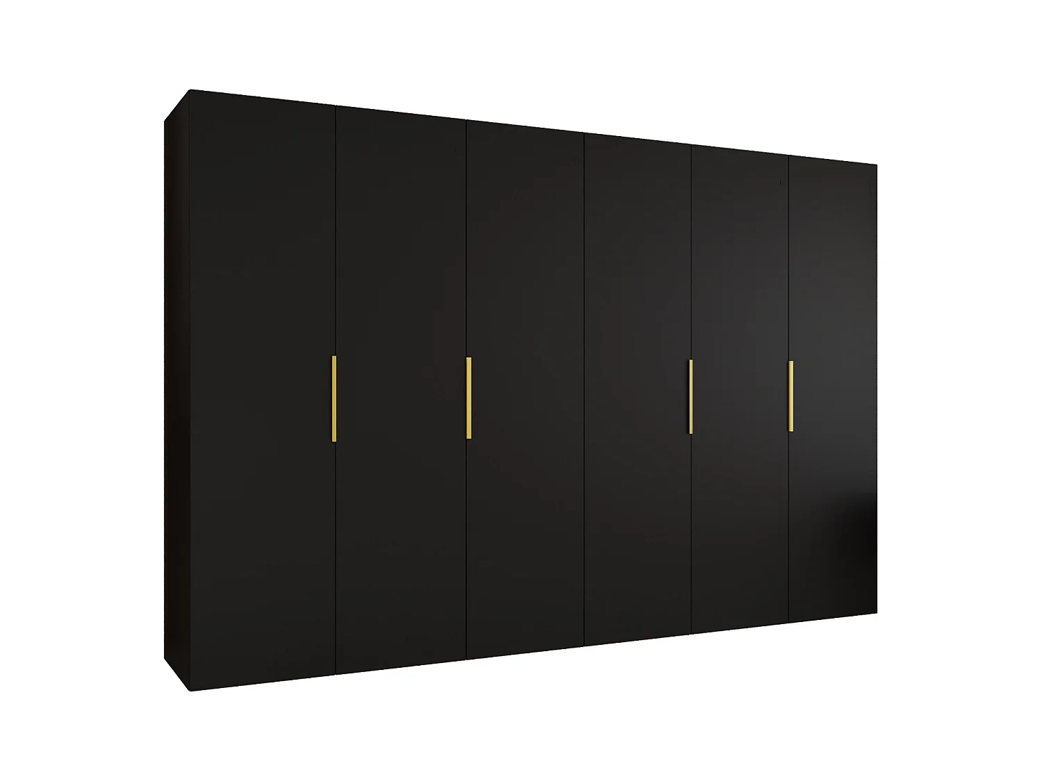 Armoire à portes battantes Marbella 1 202/300/52 6 portes (noir/doré)