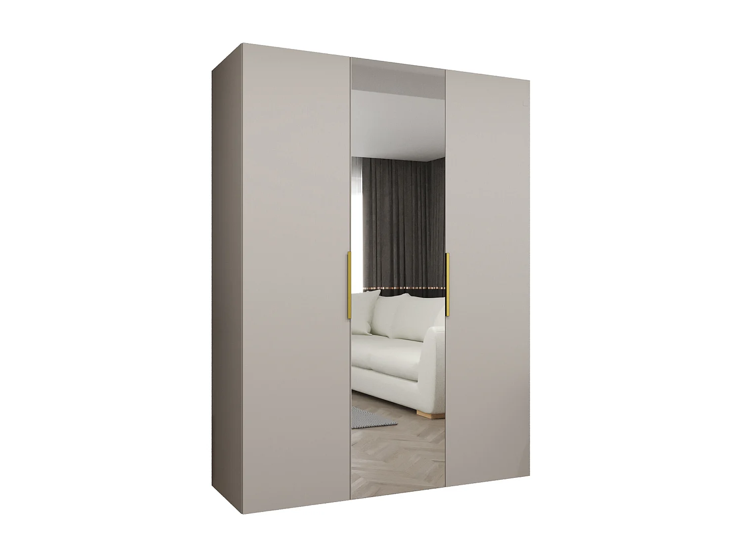 Draaideurkast Marbella 2 202/150/52 3-deurs (kasjmier/goud)