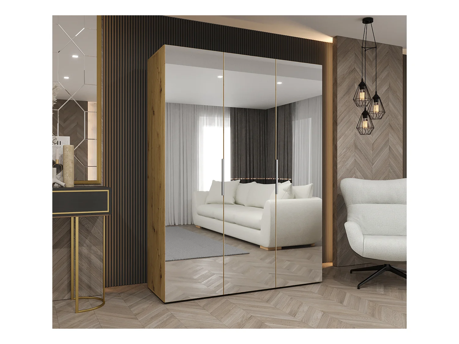 Armadio Marbella 3 con ante battenti 202/150/52 3 ante (artisan/cachemire)