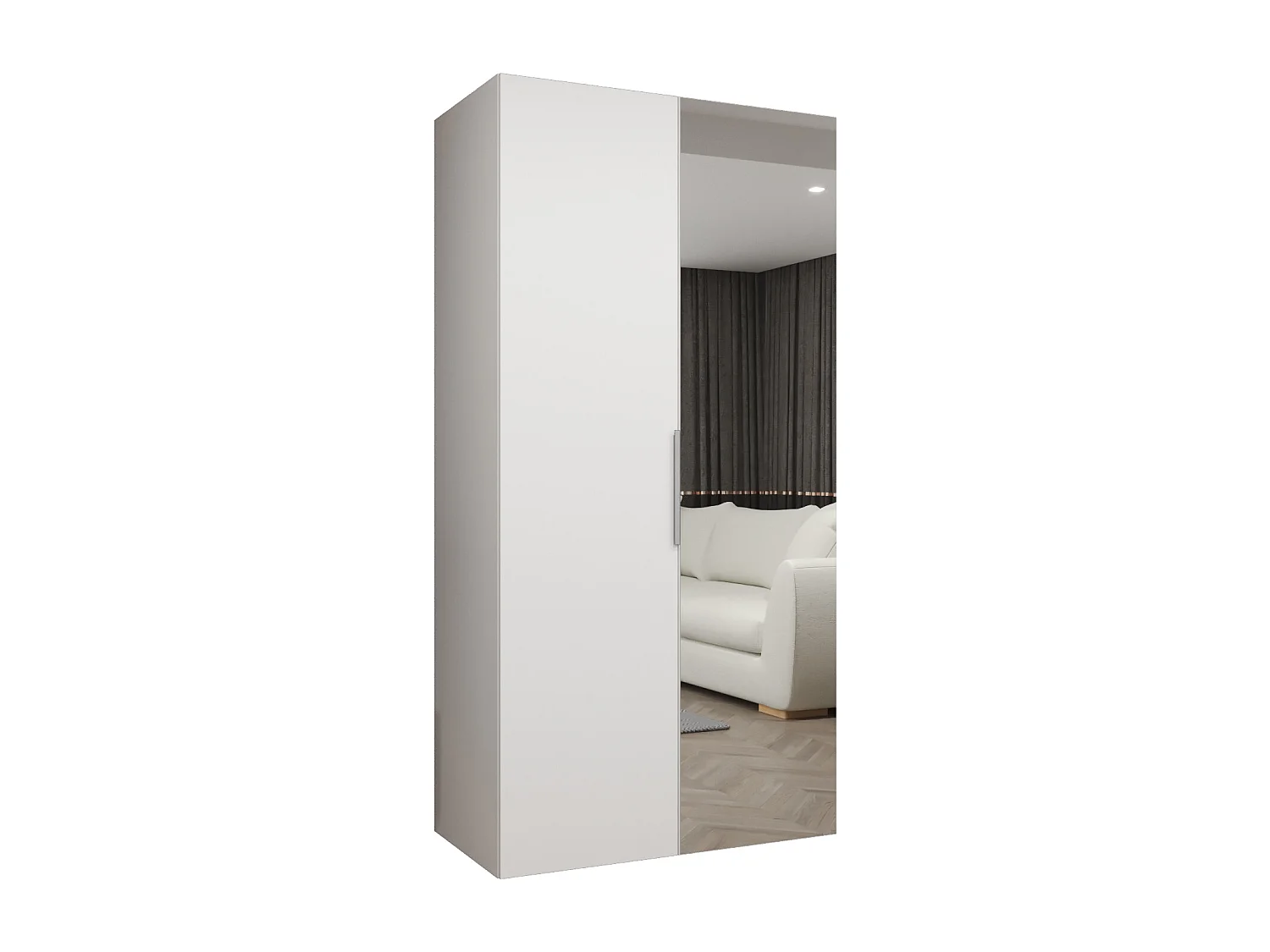 Drehtürenschrank Marbella 2 202/100/52 2-türig (Weiß|Kaschmir)