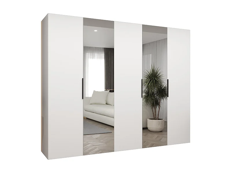 Armoire à portes battantes Marbella 2 202/250/52 5 portes (blanc/noir)