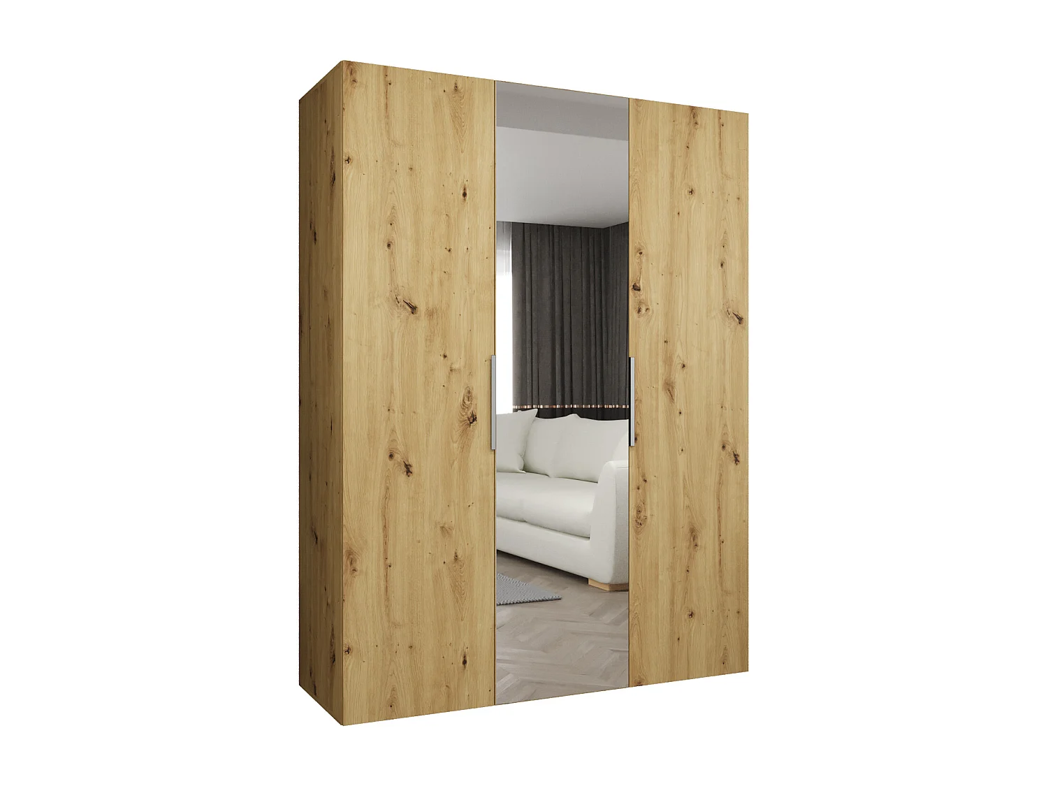 Armoire à portes battantes Marbella 2 202/150/52 3 portes (artisan/cachemire)