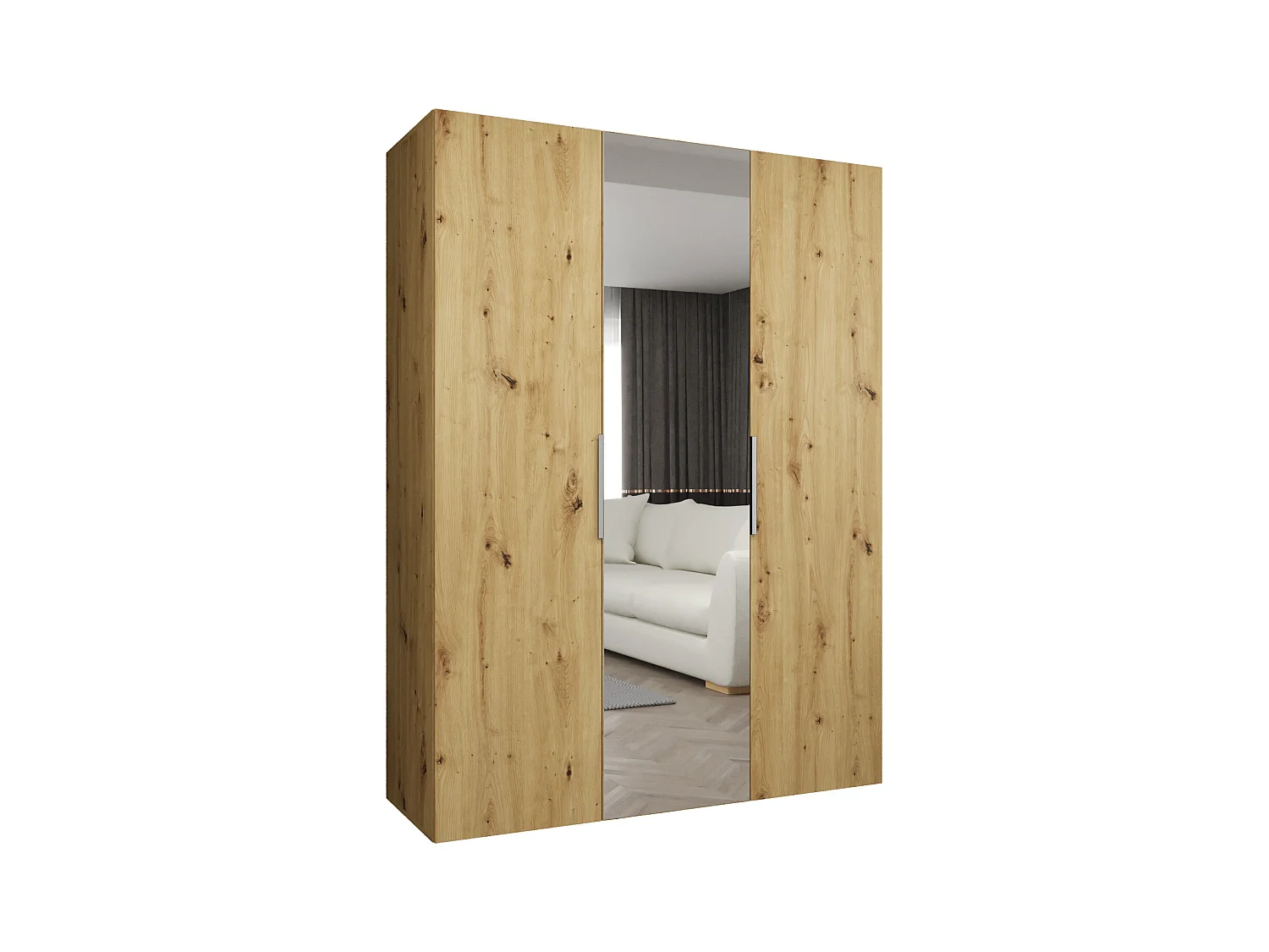 Armoire à portes battantes Marbella 2 202/150/52 3 portes (artisan/cachemire)