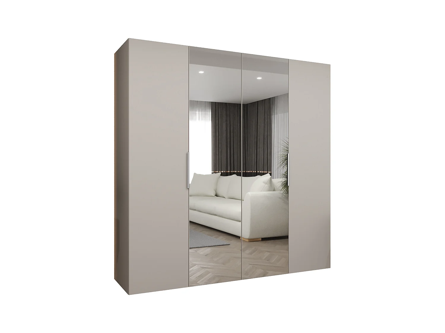 Armoire à portes battantes Marbella 2 202/200/52 4 portes (cachemire/cachemire)