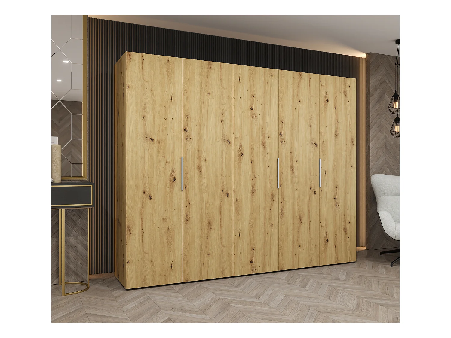 Armadio Marbella 1 con ante battenti 202/250/52 5 ante (artisan/cachemire)