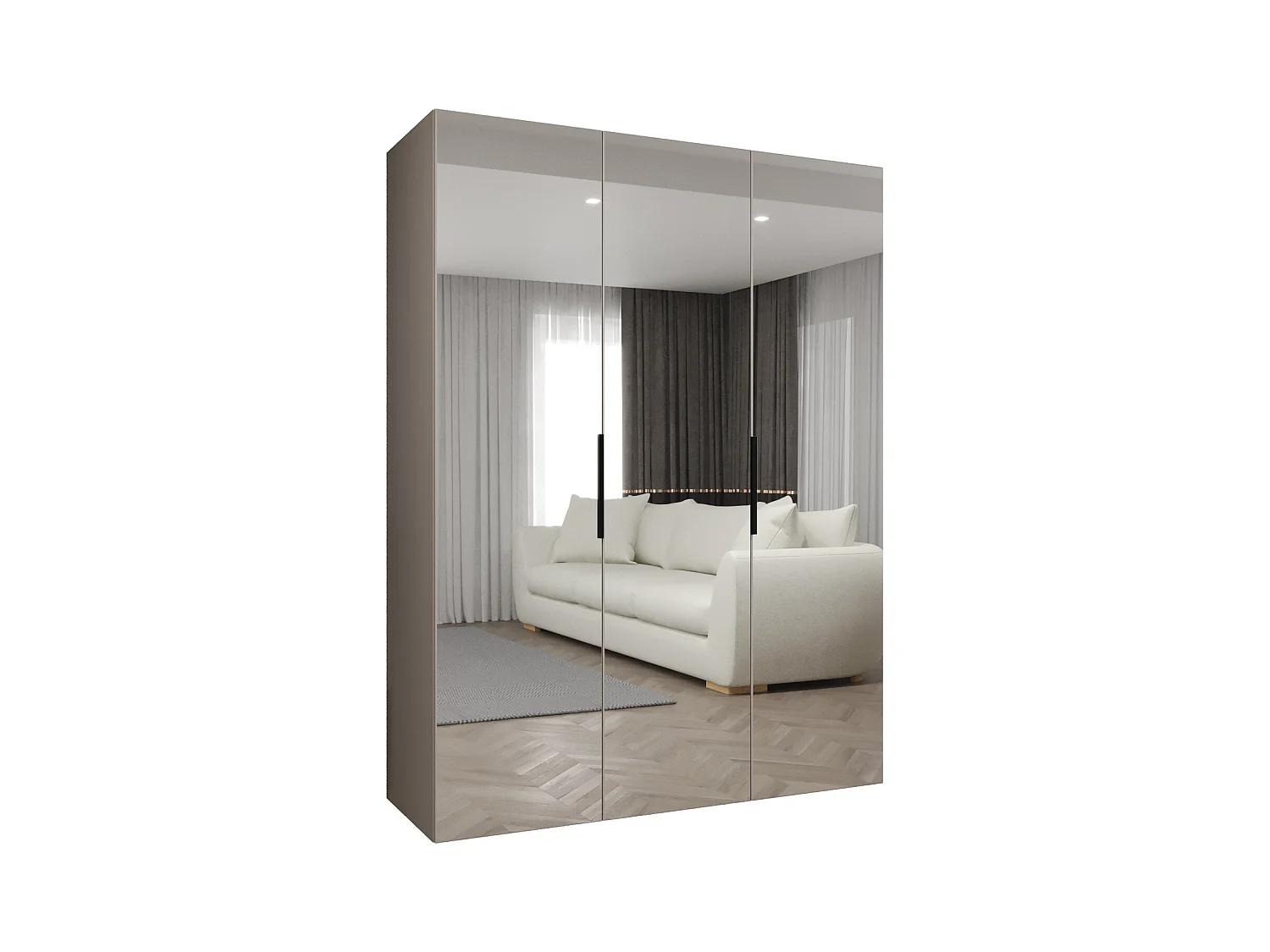 Armoire à portes battantes Marbella 3 202/150/52 3 portes (cachemire/noir)