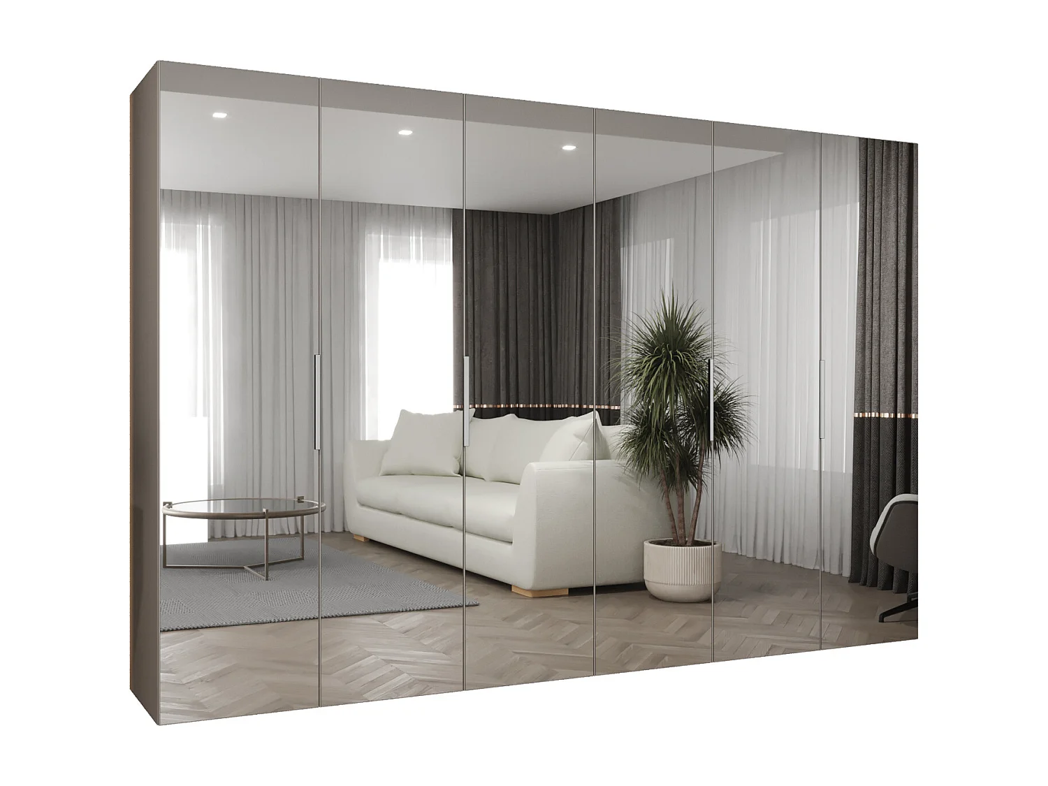 Armoire à portes battantes Marbella 3 202/300/52 6 portes (cachemire/cachemire)